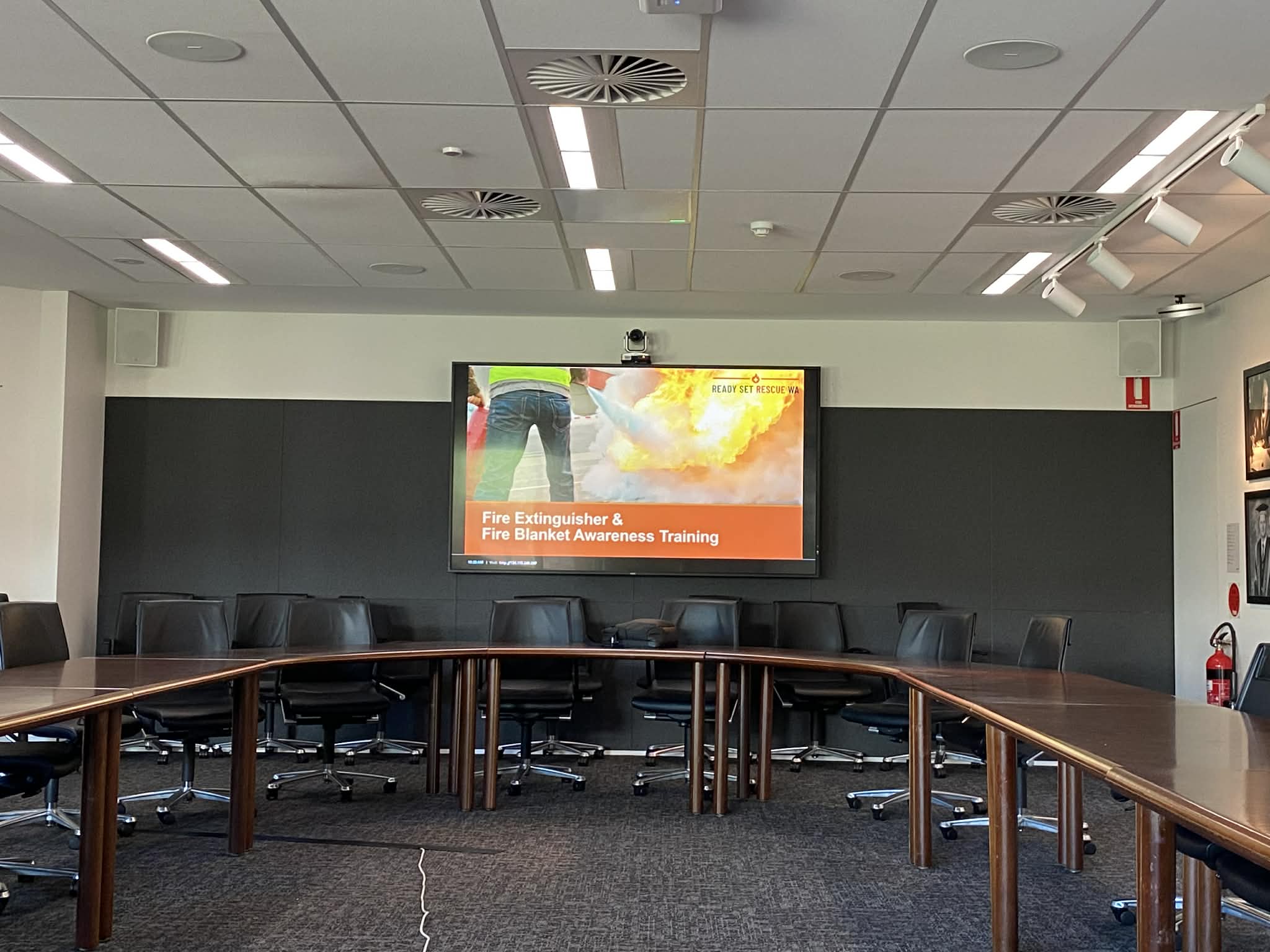 Fire safety classroom training with presentation